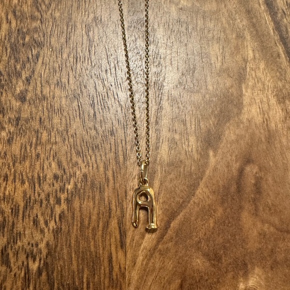 UNO de 50 “A” Initial Charm on Link Chain Necklace 14K Gold Plated - Picture 4 of 8